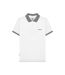 Mens Two Tone Badge Polo Shirt White Lambretta-3
