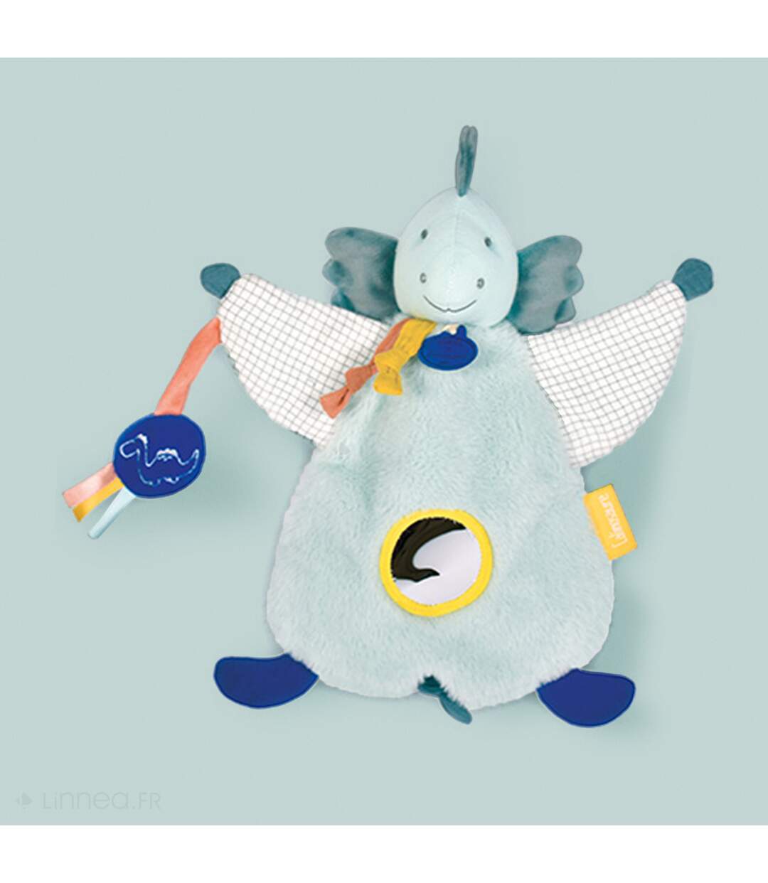 Doudou marionnette d'éveil polyester collection DINO-2