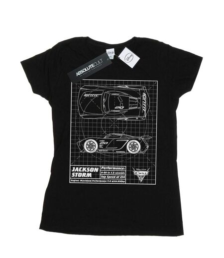 Disney - T-shirt CARS JACKSON STORM BLUEPRINT - Femme (Noir) - UTBI13816