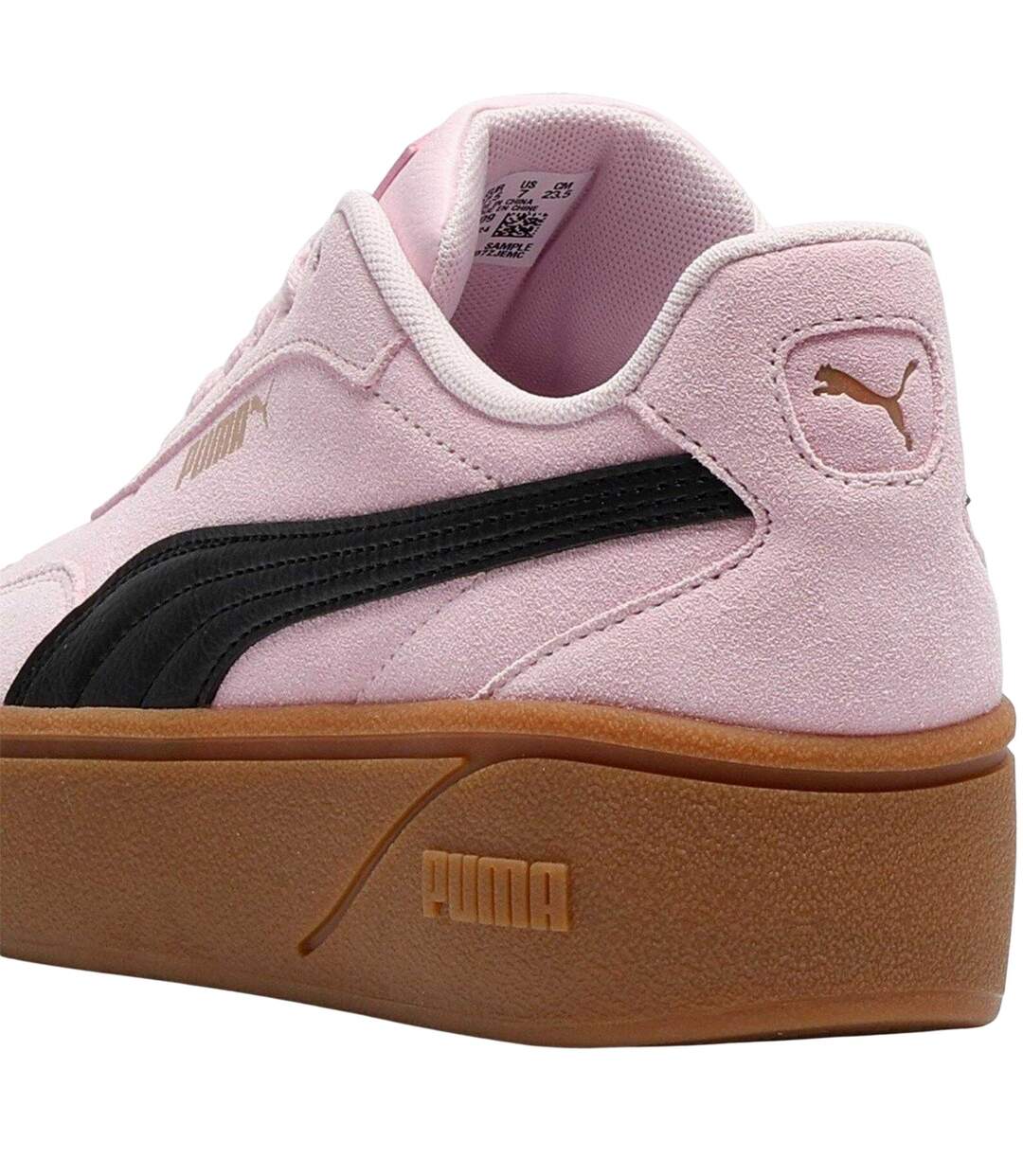 Womens/ladies Club Era Ii Suede Platform Trainers Pink Navy Gum Puma-4