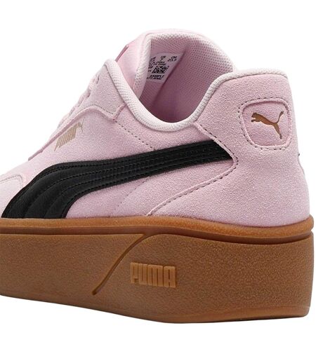 Womens/ladies Club Era Ii Suede Platform Trainers Pink Navy Gum Puma