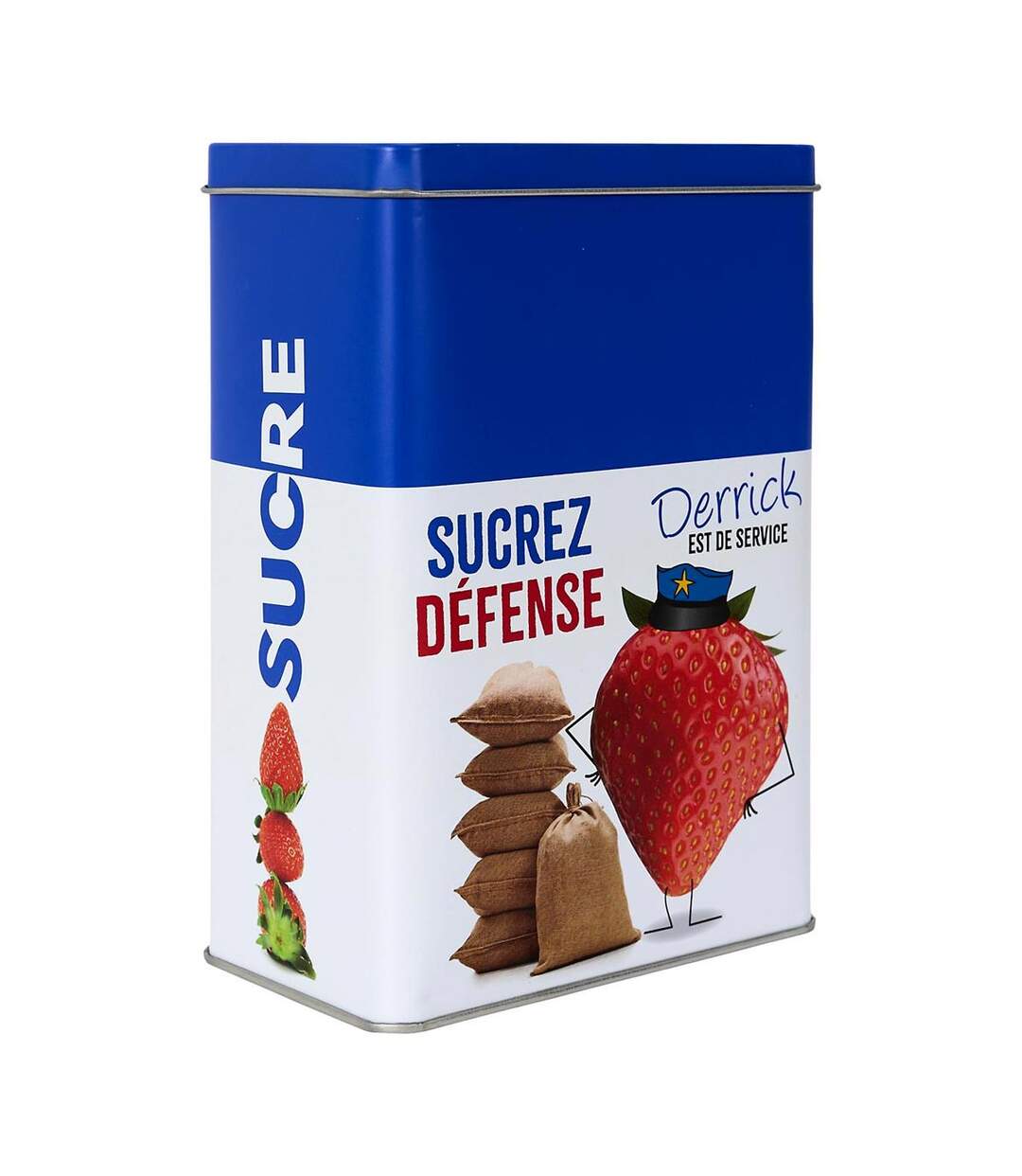 Boîte à Sucre en Métal Ludique 18cm Bleu-1