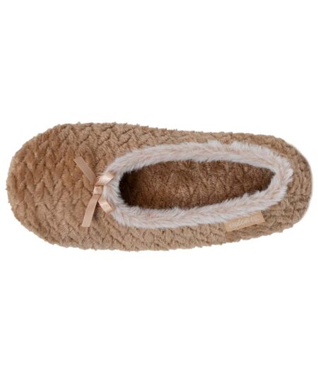 Isotoner Chaussons extra-light Ballerines femme micro éponge, semelle antidérapante