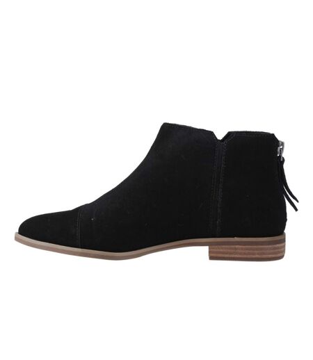 Womens/ladies Rylie Leather Ankle Boots Black Toms