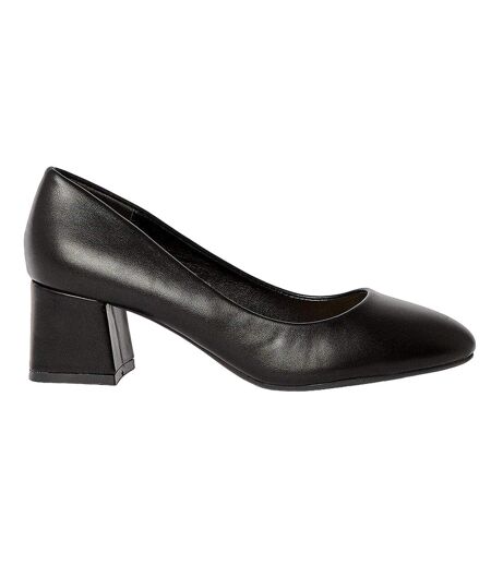 Principles Womens/Ladies Deacon Almond Toe Low Block Heel Court Shoes (Black) - UTDH6601