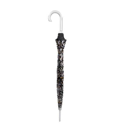 Isotoner Parapluie femme canne automatique, cloche transparente, résistance au vent