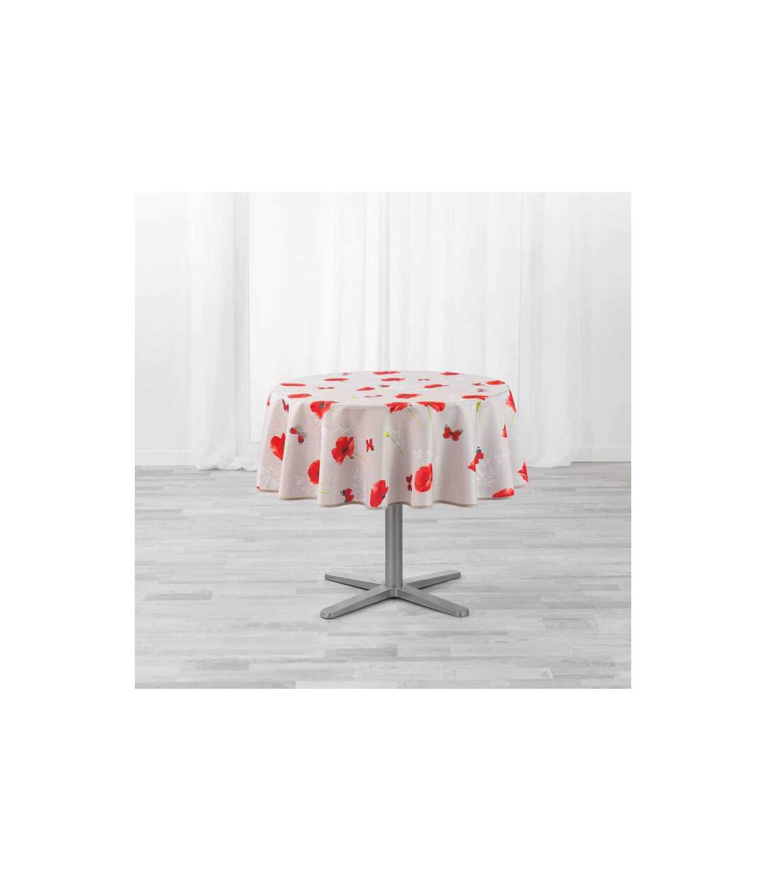 Nappe Antitache Ronde Sweet Poppy 180cm Rouge-1