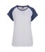 T-shirt Manches Raglan Motif/style Contrasté Femme Blanc Bleu Urban Classics-1