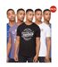 Pack Of 5  Mens Flomax Assorted Designs T-shirt  Multicoloured Crosshatch-1