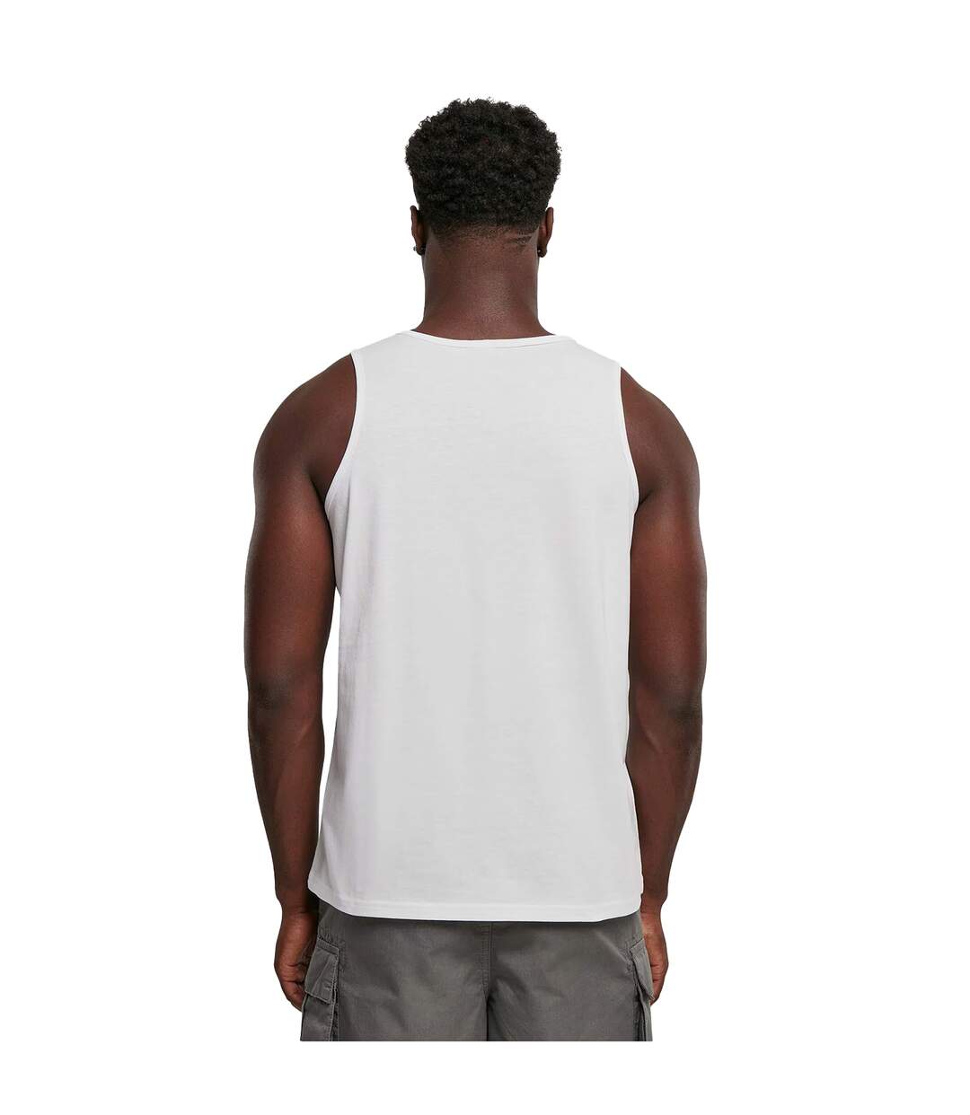 Mens Basic Tank Top Blanc Build Your Brand-3