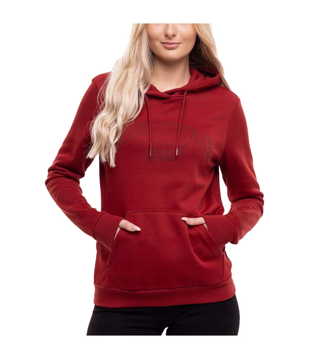 Sweat À Capuche Style Logo Ess+ Lab Femme Rouge Puma-1