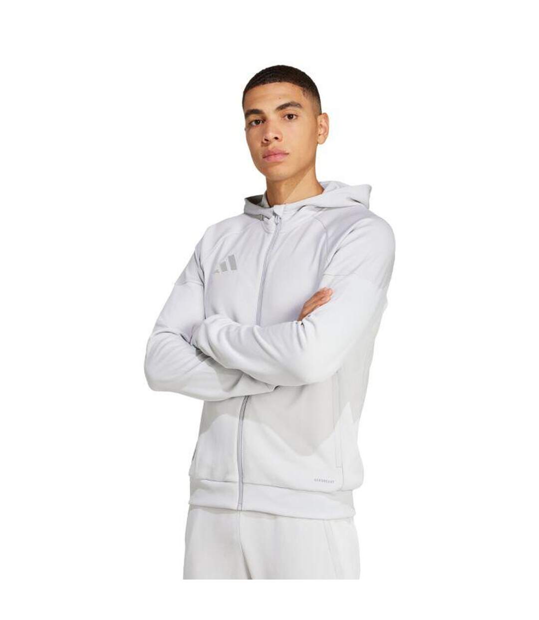 Veste À Capuche Tiro Homme Gris Argenté Adidas-1