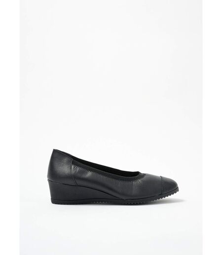 Ballerines compensées grande largeur cuir