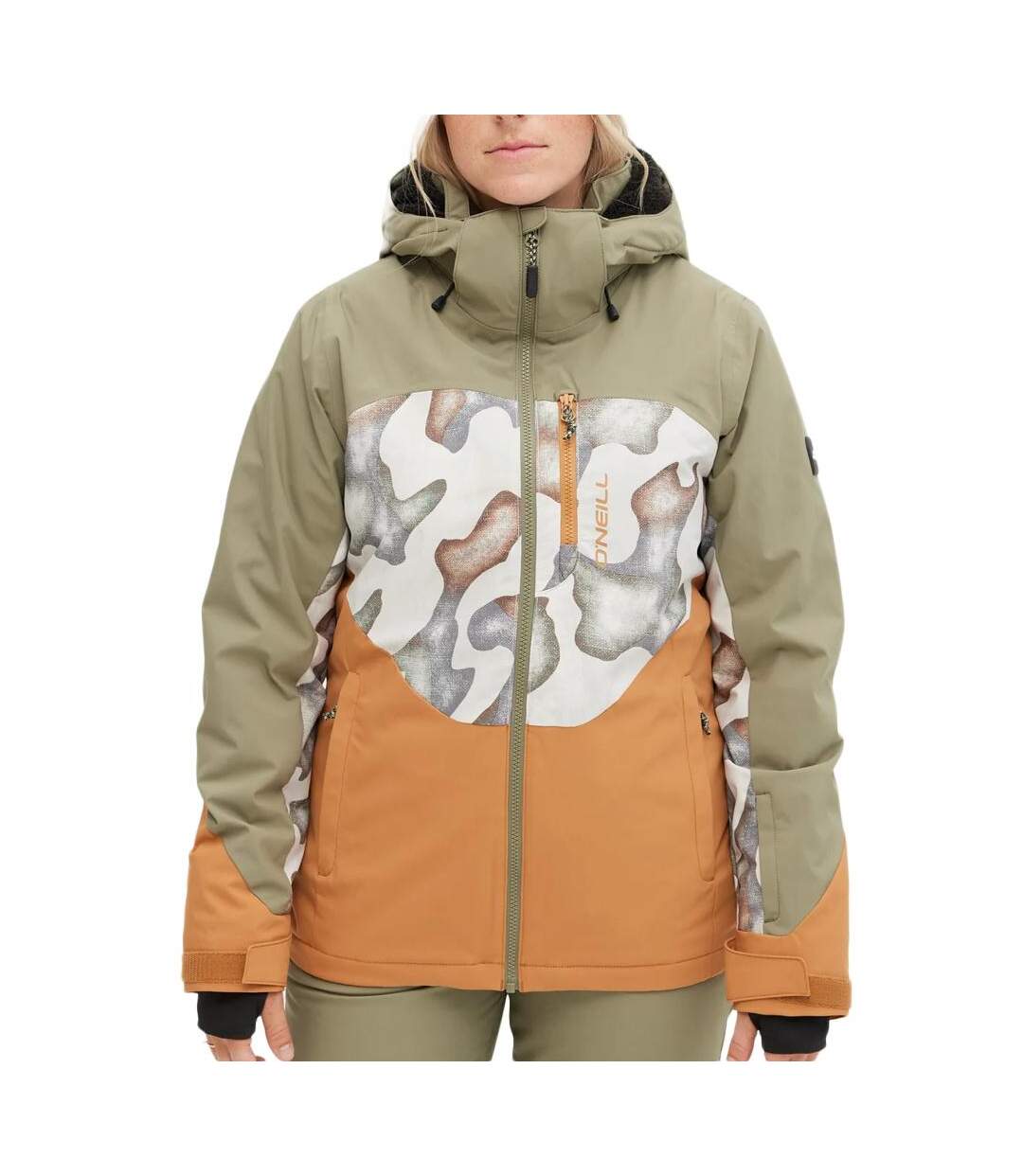 Manteau orange/kaki femme o'neill carbonite-1