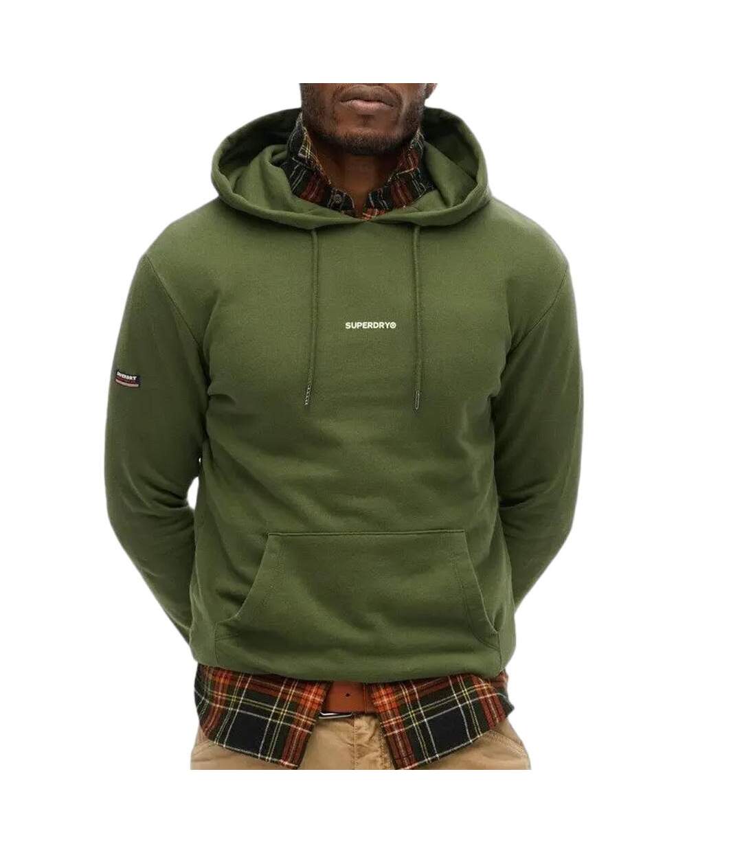 Sweat à capuche kaki homme superdry plain hood - xxl-1
