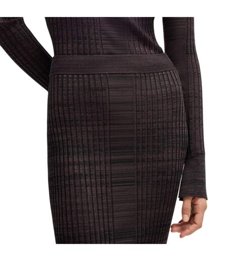 Jupe Mi-longue Style Côtelé Farmina Femme Marron Boss
