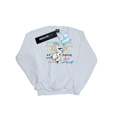 Disney Sweatshirt Frozen I Love Warm Hugs Femme/Ladies (Blanc) - UTBI19037