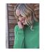 Womens/ladies Cashmere Polo Neck Fitted Jumper Bright Emerald WoolOvers-3