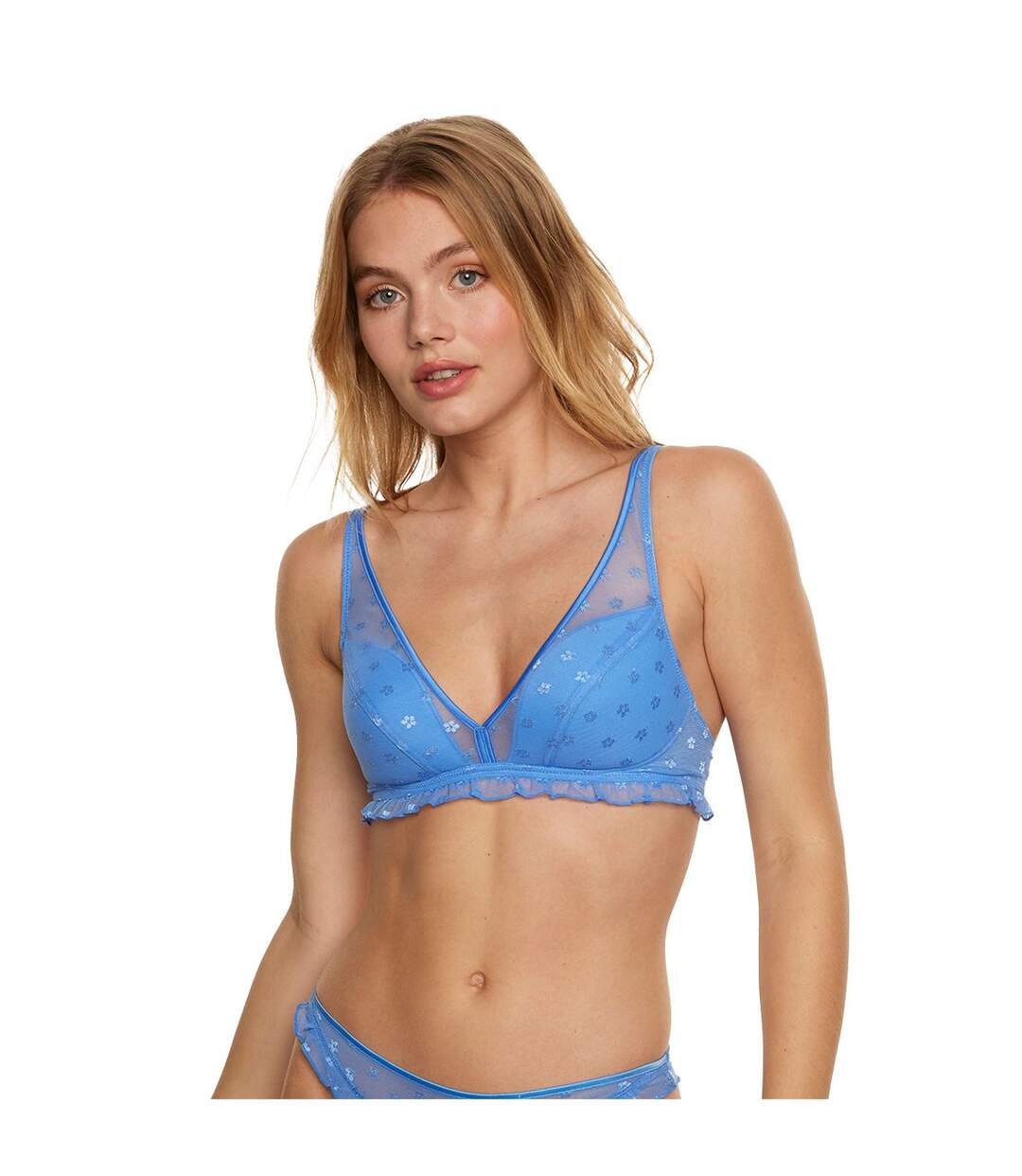 Soutien-gorge ampliforme coques souples bleu Podium-2