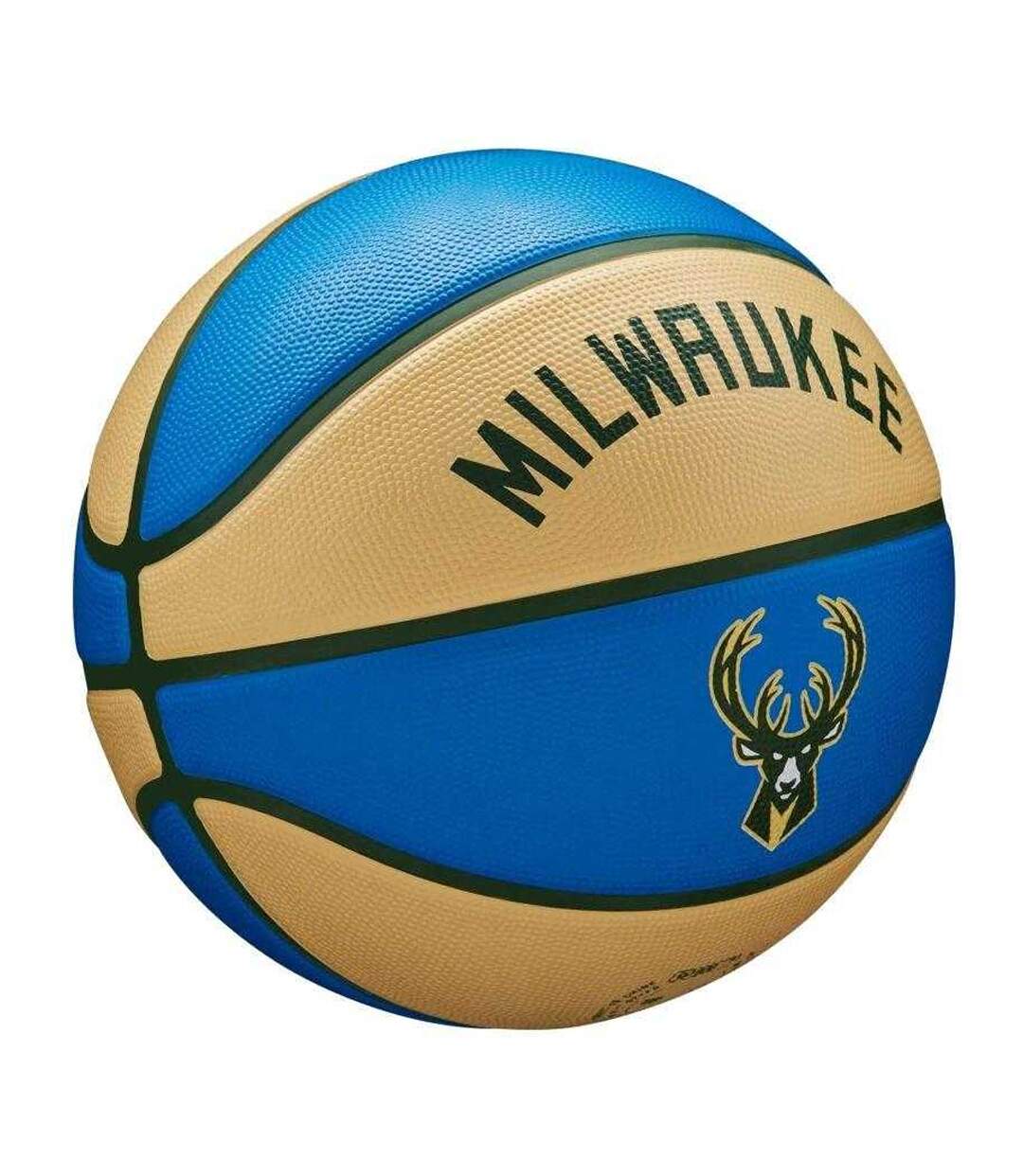 Ballon De Basket Motif/style Nba Milwaukee Bucks Taille 7 Beige Bleu Wilson-3