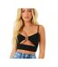 Womens/ladies Cut Out Crop Top Black Missy Empire-2
