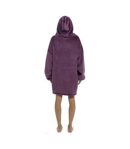 Couverture à capuche en polaire snuggle pour adultes unisexe violet profond Wolf And Harte