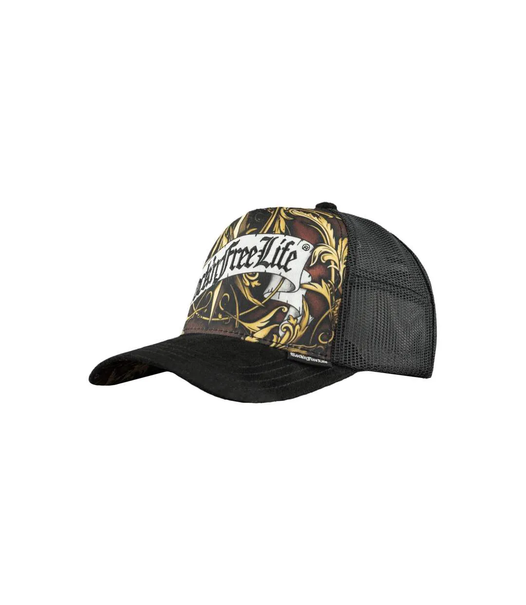 Casquette trucker imprimée avec filet Baroque Rock'n Free Life-1
