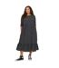 Womens/ladies Polka Dot 3/4 Sleeve Midi Dress Black White Brave Soul-4