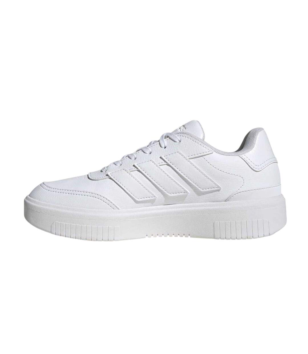 Womens/ladies Courtblock Platform Trainers White Adidas-3