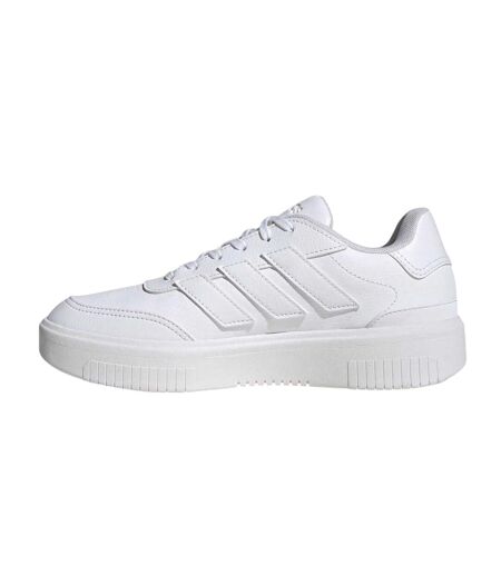 Womens/ladies Courtblock Platform Trainers White Adidas