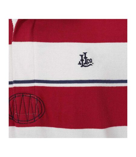 Polo Manches Courtes Rugby Motif/style Rayé Homme Rouge Lazy Jacks