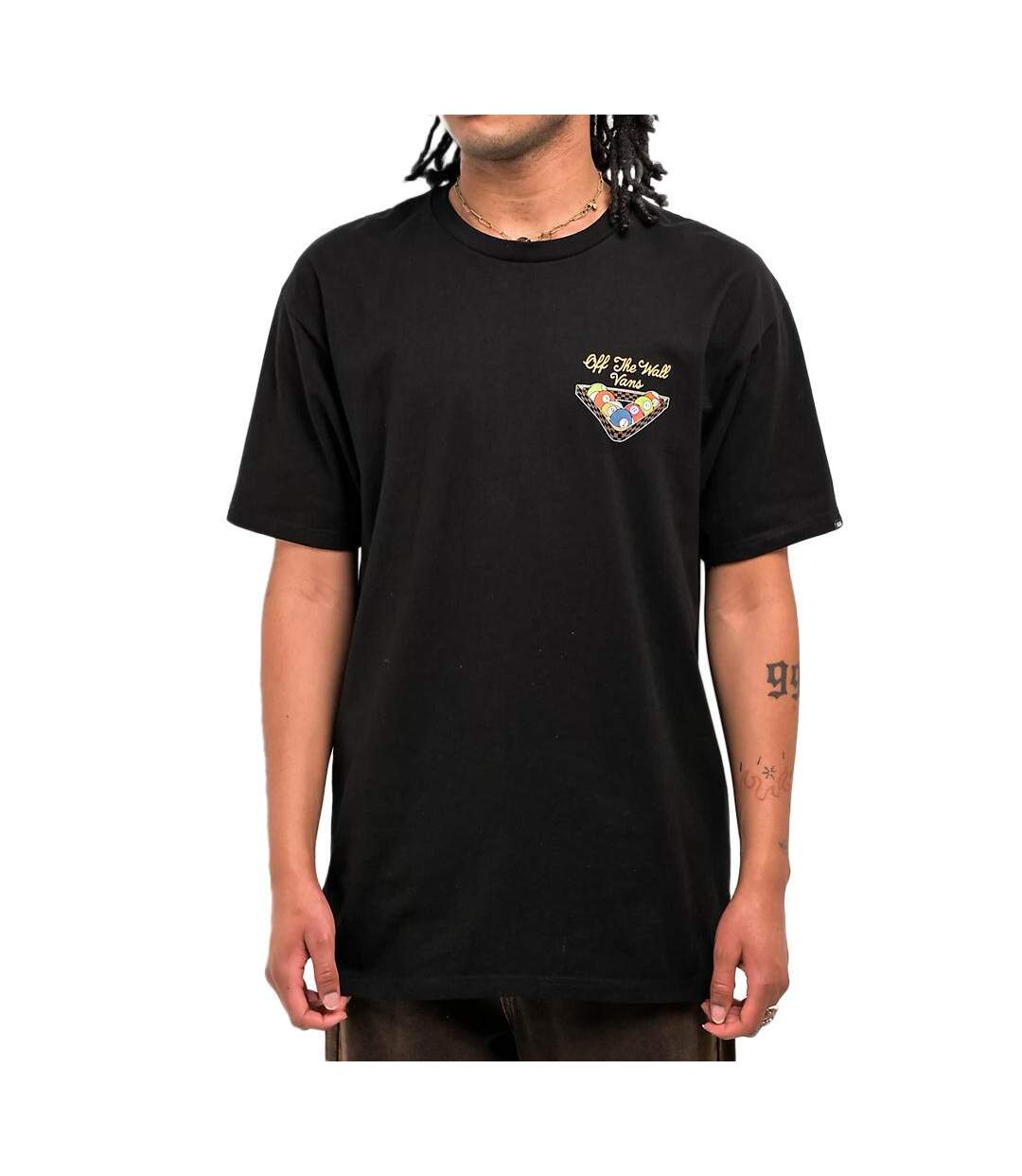 T-Shirt noir homme vans snooker-1