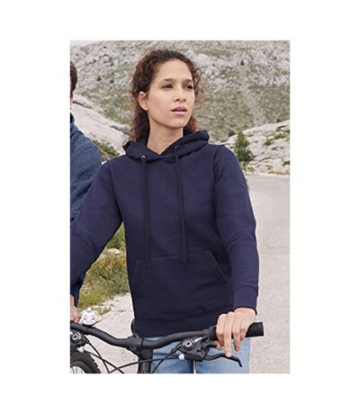 Fruit Of The Loom Ladies Lady Fit Hooded Sweatshirt / Hoodie (Deep Navy) - UTBC363