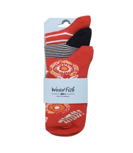 Socquettes Loretta Femme Rouge Noir Weird Fish