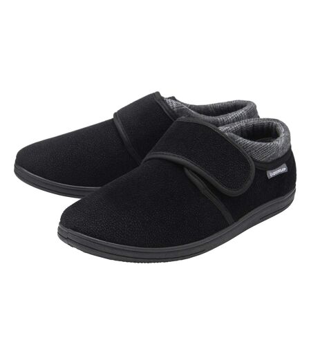 Dunlop - Chaussons homme noirs réglables à fermeture auto-agrippante