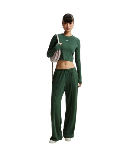 T-shirt Manches Longues Femme Vert Foncé Blanc Nike