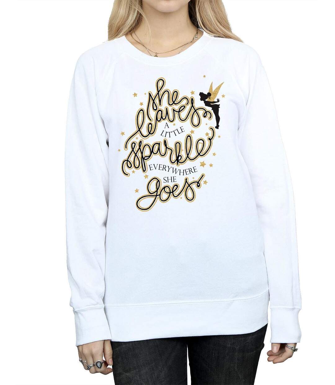 Disney Sweatshirt Femmes/Dames Fée Clochette Étoiles (Blanc) - UTBI11868-3