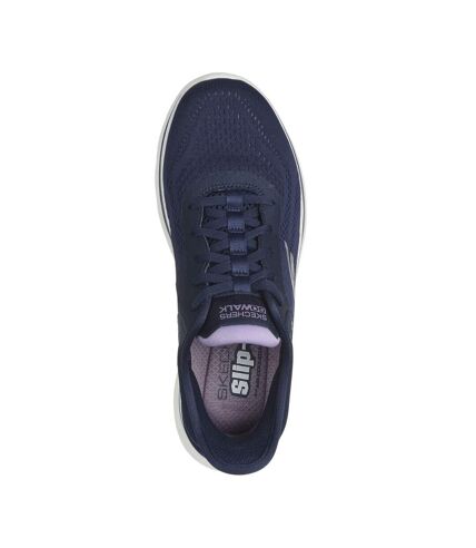 Womens/ladies go walk 7-valin trainers navy/lavender Skechers