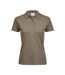Womens/ladies Luxury Stretch Short Sleeve Polo Shirt Clay Tee Jays-1
