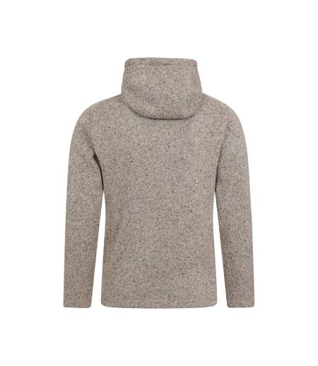 Mens Nevis Fleece Full Zip Hoodie Beige Mountain Warehouse