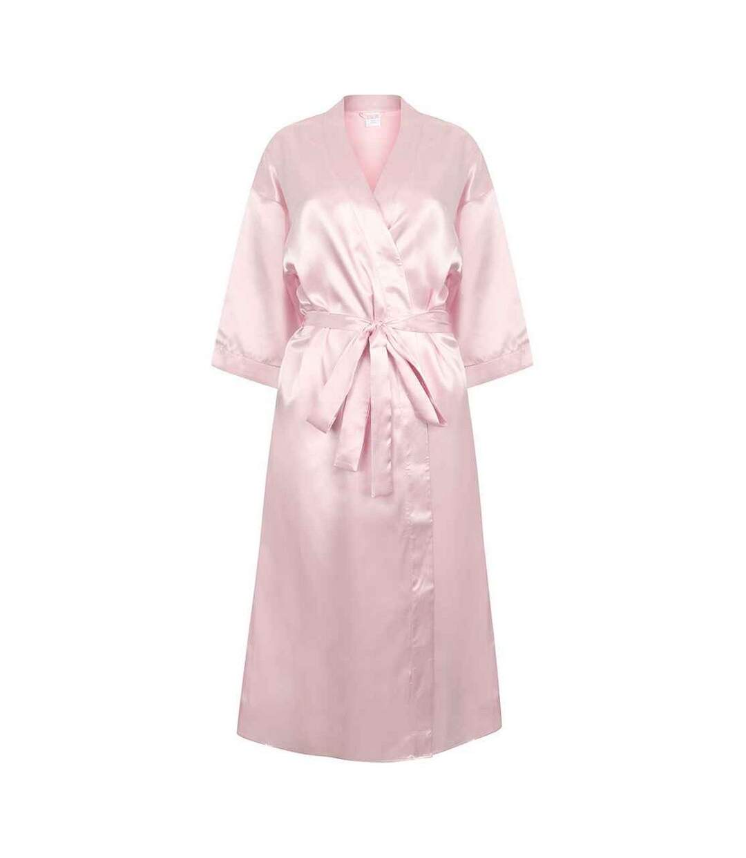 Womens/ladies satin robe light pink Towel City-1