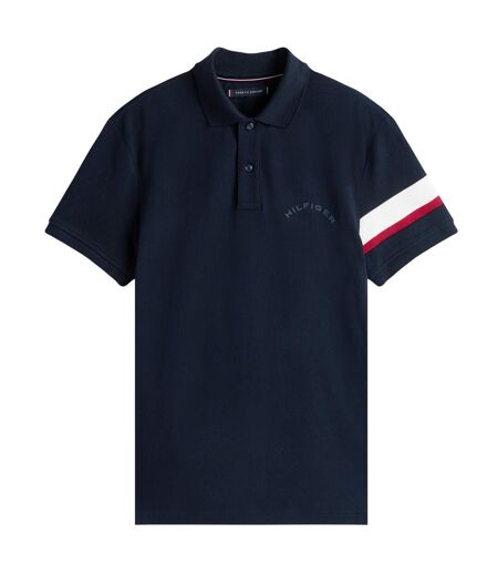 Polo Motif/style Rayures Contrastées Homme Rose Foncé Violet Tommy Hilfiger