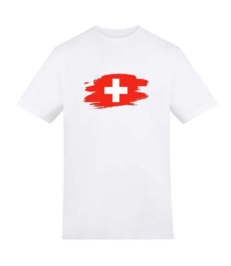 Unisex Adult Switzerland Flag T-shirt White AWD