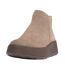 Womens/ladies F-mode Suede Flatform Side Zip Ankle Boots Grey Fit Flop-1