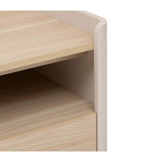Meuble TV 2 tiroirs ROUNDY - Beige