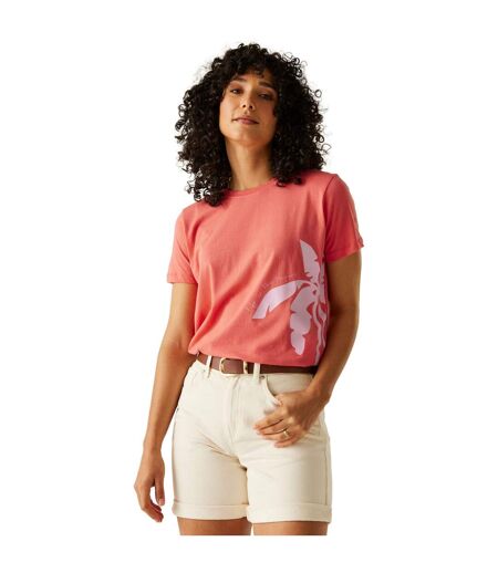 Womens/ladies Filandra Vx Tropical T-shirt Peach Bloom Regatta