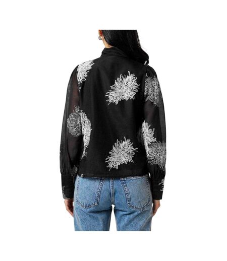 Blouse Manches Bouffantes Motif/style Floral Dula Femme Noir Blanc Vero Moda