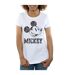 Disney T-shirt en coton à lacets Mickey Mouse Femme/Femme (Blanc) - UTBI31377-3