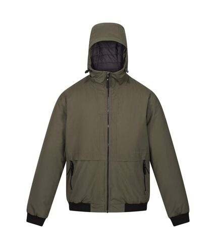 Regatta Mens Renly Hooded Waterproof Jacket (Dark Khaki) - UTRG8966