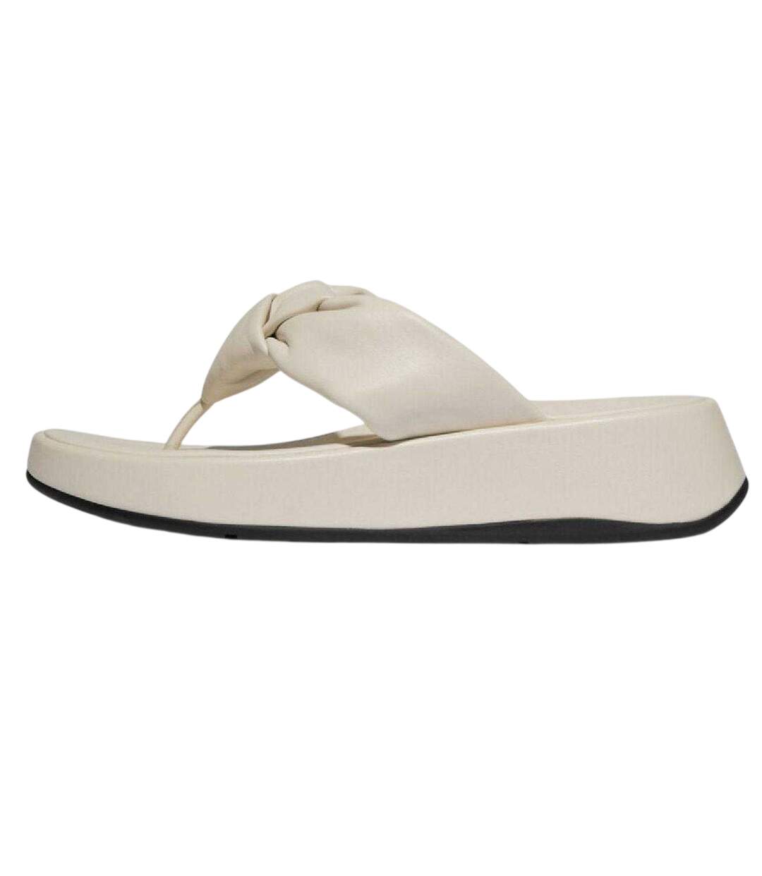 Womens/ladies Mode Knotted Leather Sandals Beige FitFlop-2